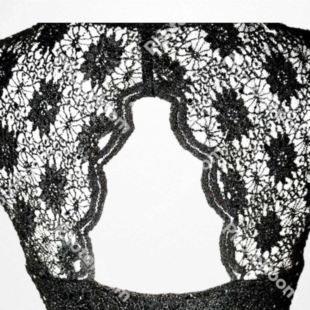 Like new!  Elegant, Sexy Black Lace Cutout Party Dress. Midi. Size 8/10 - Picture 9 of 12